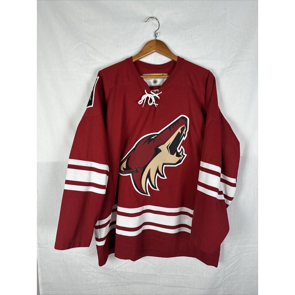 VTG NHL KOHO Phoenix Coyotes Embroidered Patches Hockey Jersey XL